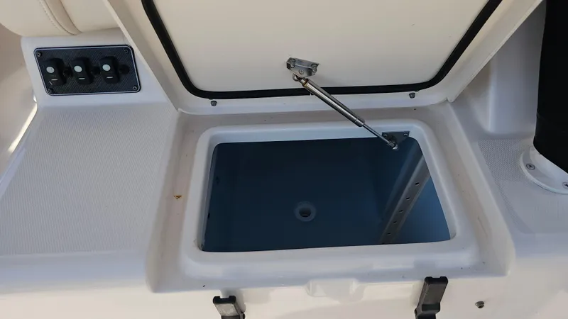  Yacht Photos Pics Open storage compartment on 2016 Grady-White Express 330 boat.
