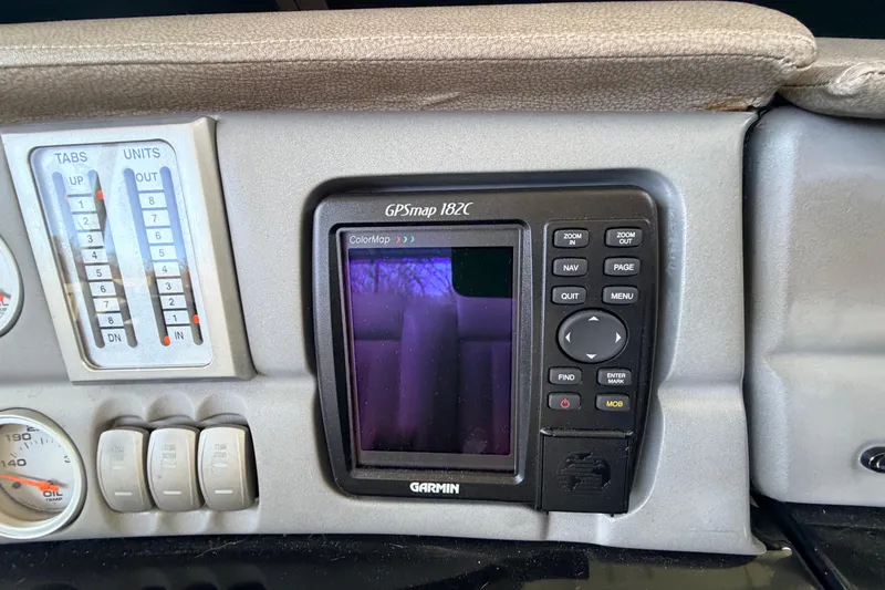  Yacht Photos Pics 2004 Cobalt 343 dashboard with Garmin GPSmap 182C navigation system.