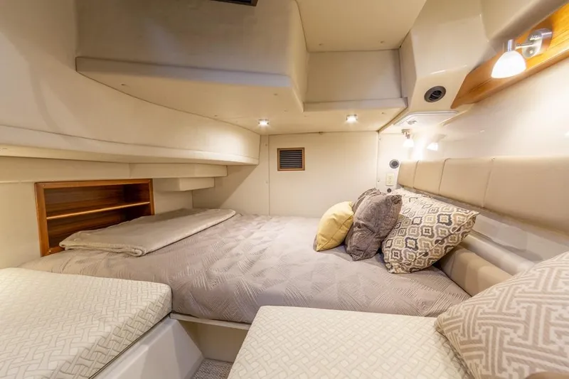  Yacht Photos Pics Luxurious cabin interior of 2025 Ranger Tugs 43 Command Bridge yacht.