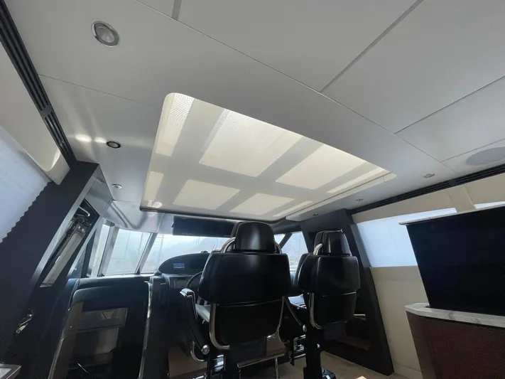 Blade Yacht Photos Pics Luxurious interior of a 2007 Pantera 80 GT yacht with modern seating and sleek design.