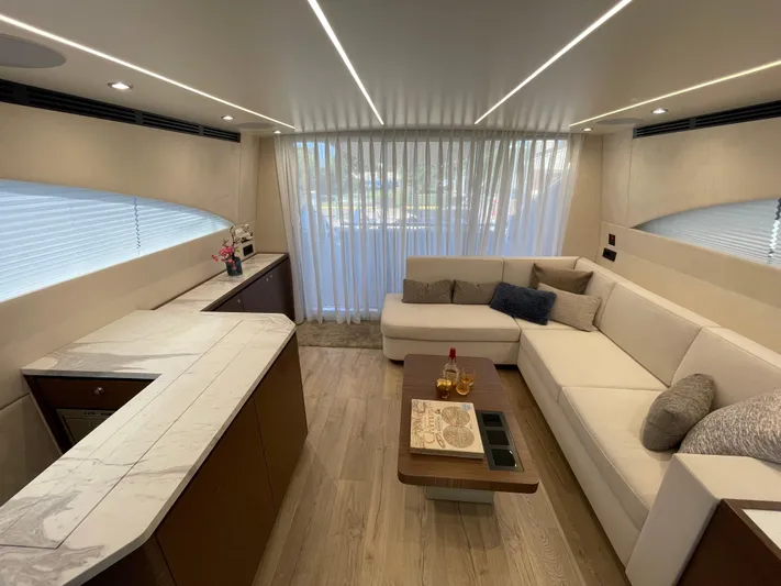 Blade Yacht Photos Pics Luxurious interior of 2007 Pantera 80 GT yacht with modern furnishings and elegant decor.