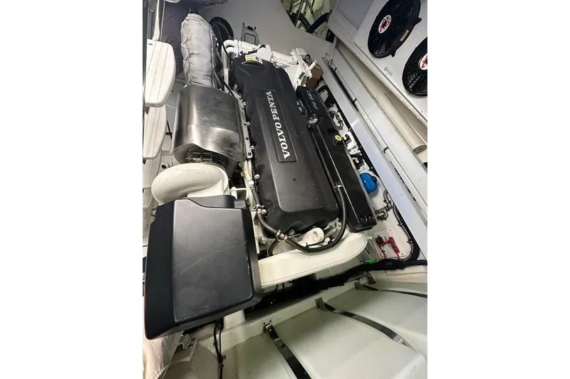 Happy Ours Yacht Photos Pics Engine room of 2019 Riviera 5400 Sport Yacht with Volvo Penta engine.