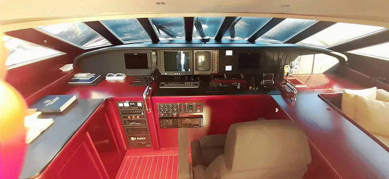 An Yacht Photos Pics Control room of a 1997 Vitters Motoryacht with modern navigation equipment.