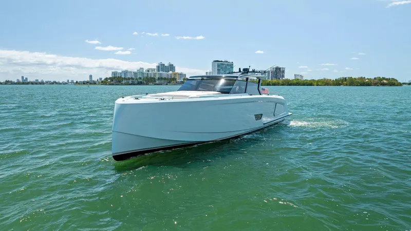 Shaloha Yacht Photos Pics 2022 Vanquish Yachts VQ58 cruising on a sunny day.