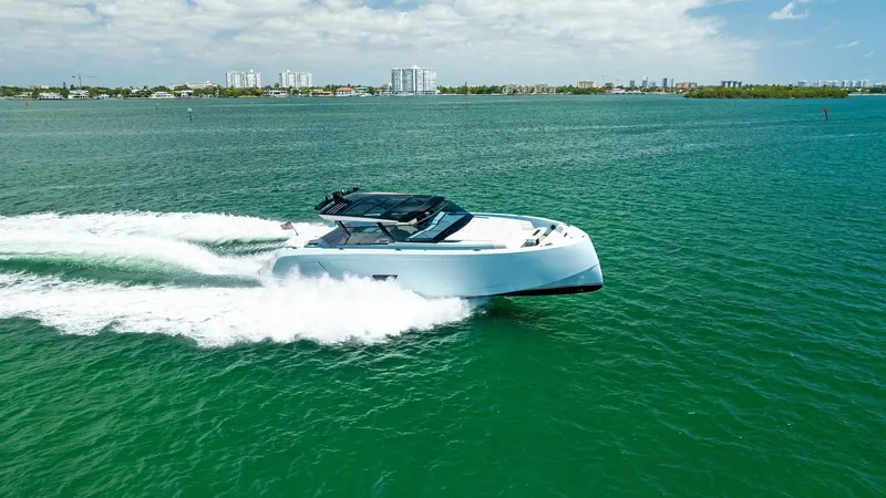 Shaloha Yacht Photos Pics 2022 Vanquish Yachts VQ58 cruising on open water.
