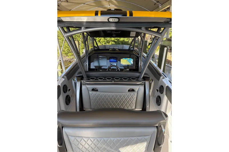  Yacht Photos Pics 2017 Nor-Tech 390 Sport Center Console interior with modern dashboard and seating.