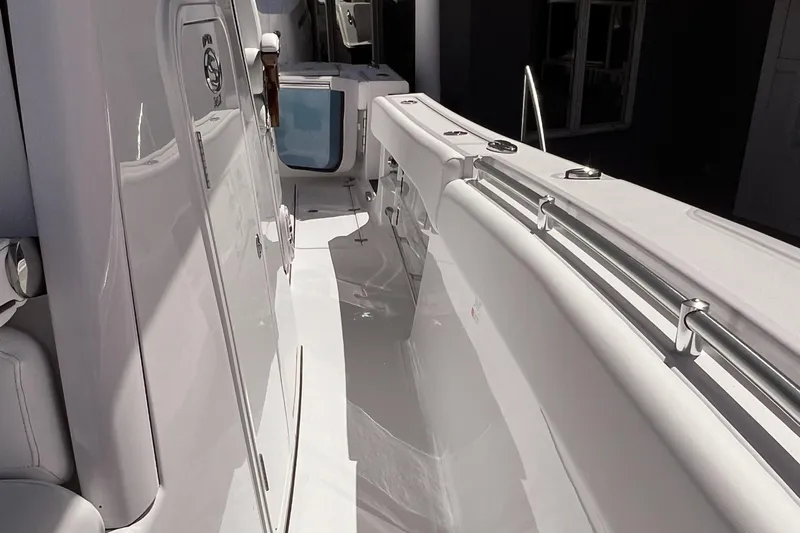  Yacht Photos Pics 2025 Sportsman Open 352 Center Console boat interior, showcasing sleek design and modern features.