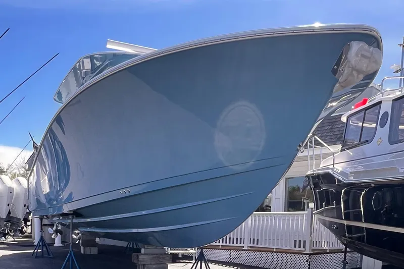  Yacht Photos Pics 2025 Sportsman Open 352 Center Console boat displayed outdoors.