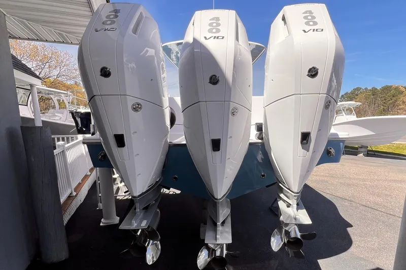  Yacht Photos Pics 2025 Sportsman Open 352 Center Console with triple V10 outboard engines.