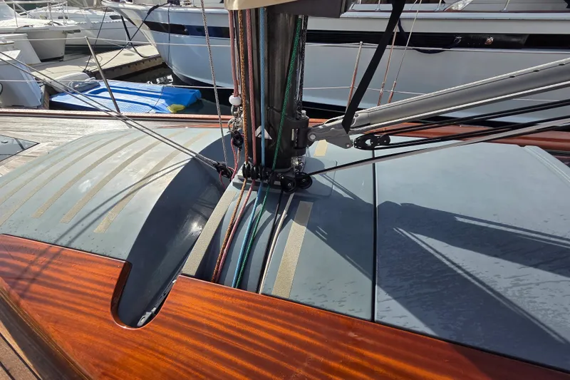 Blue Star Yacht Photos Pics 2018 Tofinou 12 sailboat deck with mast and rigging details.