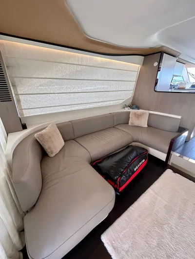  Yacht Photos Pics Luxurious interior of 2023 Azimut Fly 60 yacht with plush seating and modern design.