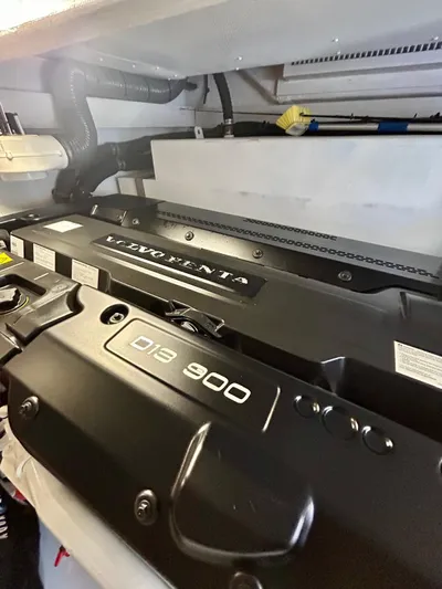  Yacht Photos Pics 2023 Azimut Fly 60 engine room featuring a powerful D13 900 engine.