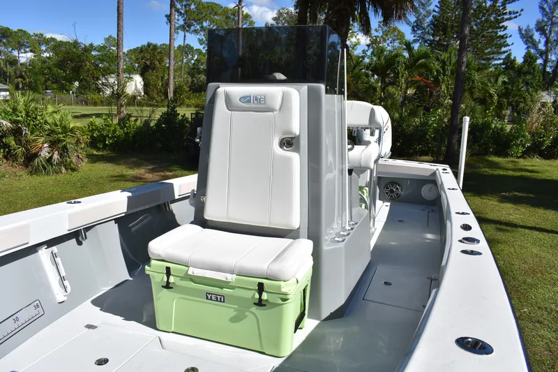  Yacht Photos Pics 2025 Latitude Tournament Boats 25 with seating and Yeti cooler on deck.
