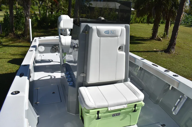  Yacht Photos Pics 2025 Latitude Tournament Boats 25 interior with seating and Yeti cooler.