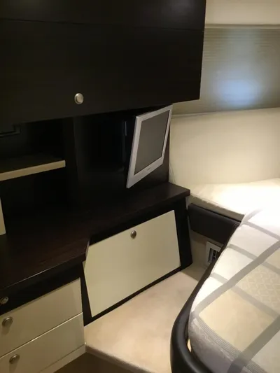 Solesta Yacht Photos Pics Interior cabin of 2010 Cranchi Atlantique 43 yacht with modern furnishings.