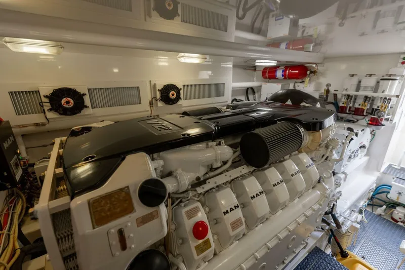 Up To It Yacht Photos Pics 2015 Viking 52 Sport Tower- UP TO IT- Engine Room