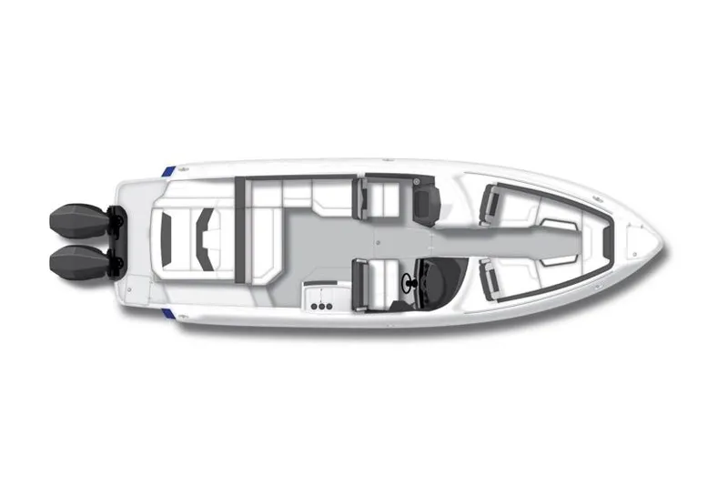  Yacht Photos Pics Manufacturer Provided Image: Top view of 2023 Monterey 305SS Super Sport boat layout with dual engines.