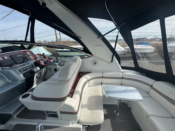 Anything For Me Too Yacht Photos Pics Interior of a 2014 Formula 37 Performance Cruiser with luxurious seating area.
