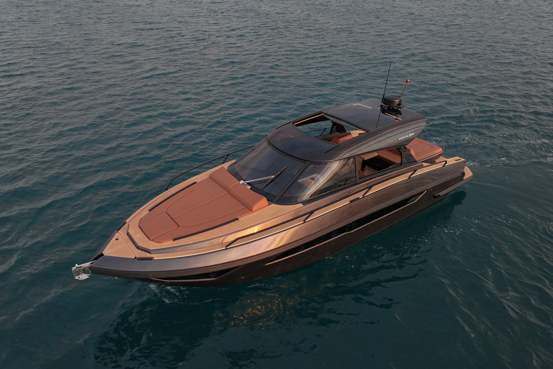 Luxurious 2025 Focus 3X yacht cruising on calm blue waters.