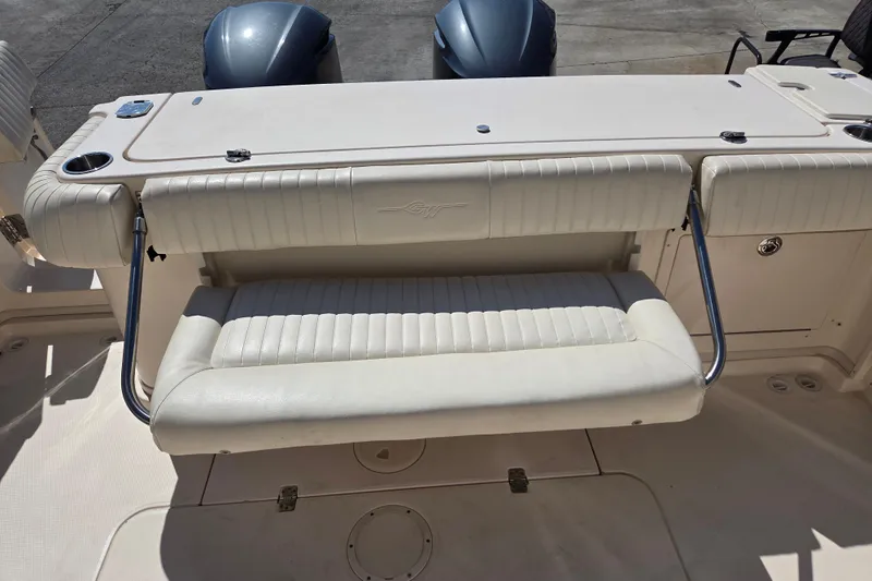 Reel Fun Yacht Photos Pics 2013 Grady-White Express 330 boat with foldable seating and twin engines.