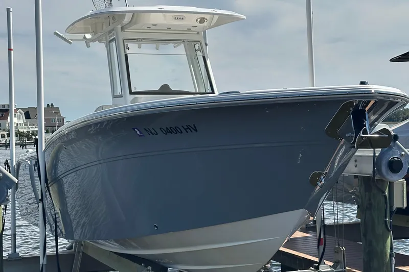  Yacht Photos Pics 2026 Sea Fox 268 Commander boat docked at marina, side view.