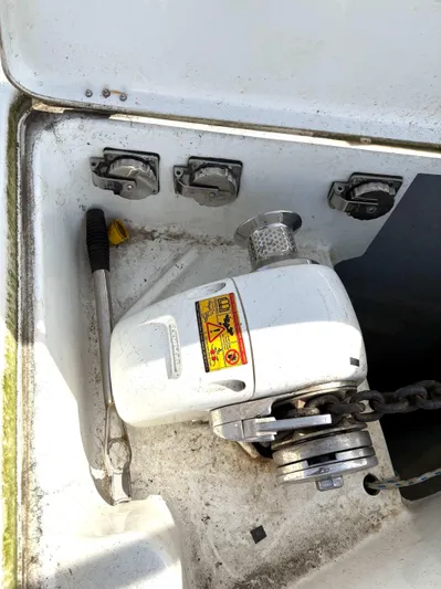 Brown Sugar Yacht Photos Pics Anchor windlass on 2005 Beneteau First 47.7 sailboat deck.