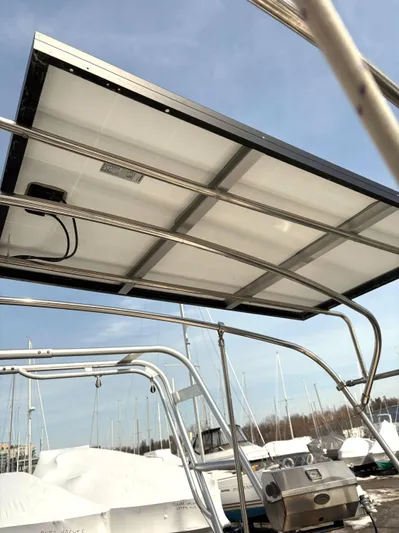 Brown Sugar Yacht Photos Pics Solar panel installation on a 2005 Beneteau First 47.7 sailboat.