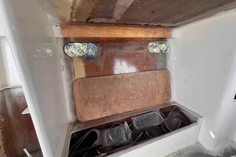  Yacht Photos Pics Interior view of a 2025 Don Smith Custom 55' boat under construction.