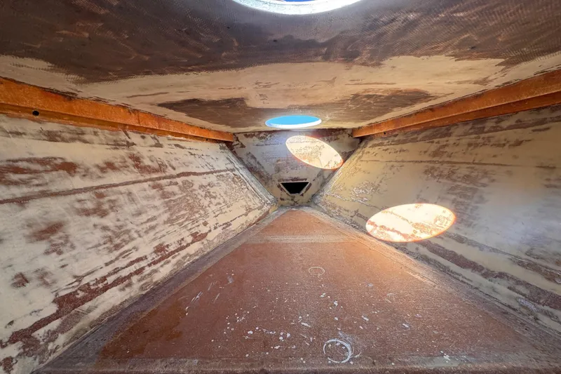  Yacht Photos Pics Interior view of 2025 Don Smith Custom 55' boat hull under construction.