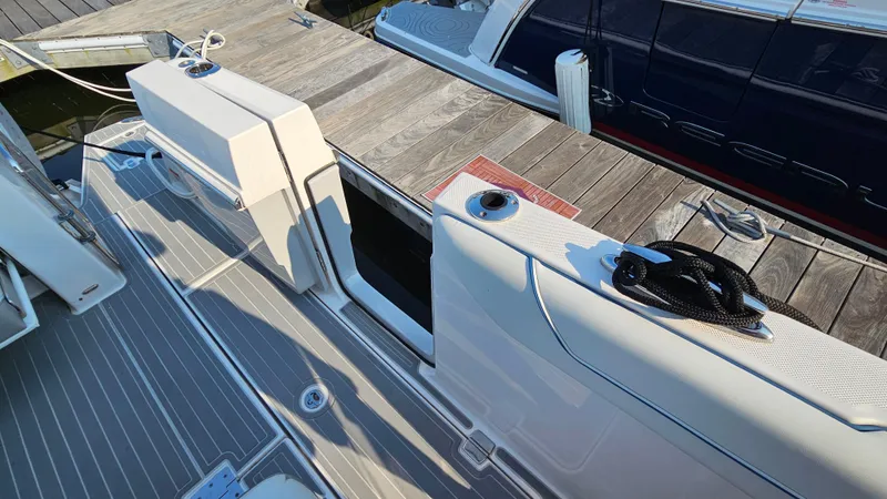  Yacht Photos Pics 2021 Regal 38 SAV yacht docked, showcasing sleek deck design and modern features.