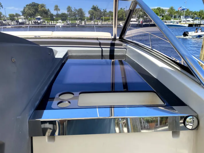  Yacht Photos Pics 2014 Azimut Atlantis Verve Outboard yacht deck with sleek design and waterfront view.