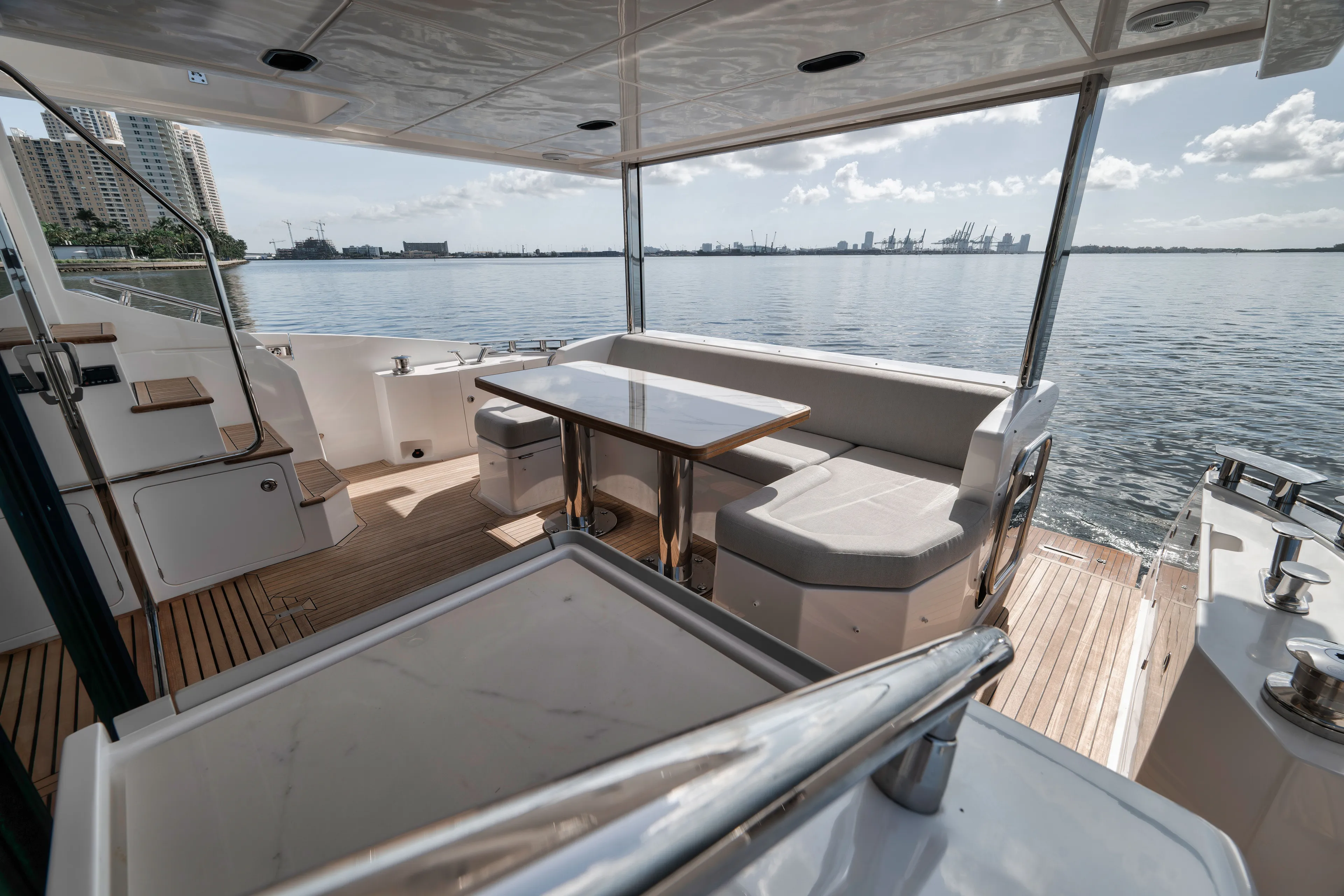  Yacht Photos Pics Azimut Flybridge 2022 yacht with stylish deck and ocean view.