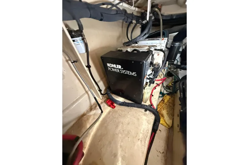  Yacht Photos Pics Engine room of 2009 Sea Ray 350 Sundancer with Kohler power system.