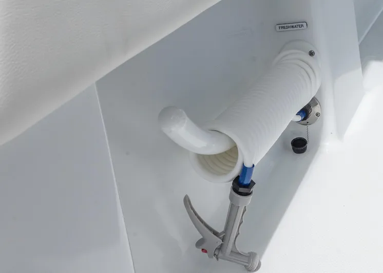  Yacht Photos Pics Freshwater hose system on 2025 Invincible 43 Open Fisherman boat.