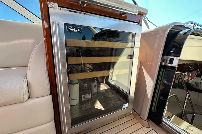 Knot Rite Yacht Photos Pics Luxury yacht interior with Perlick fridge on 2009 Sea Ray 60 Sundancer.