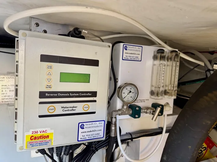 Tangerine Moon Yacht Photos Pics Reverse osmosis system controller on 2014 Azimut Magellano 43 yacht.