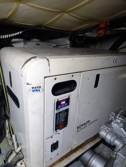  Yacht Photos Pics Kohler power system in 2005 Pershing 76 yacht engine room.