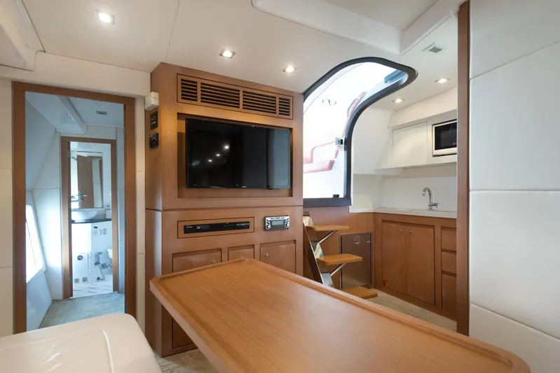  Yacht Photos Pics Interior of 2018 Schaefer 400 Sport yacht with modern amenities.