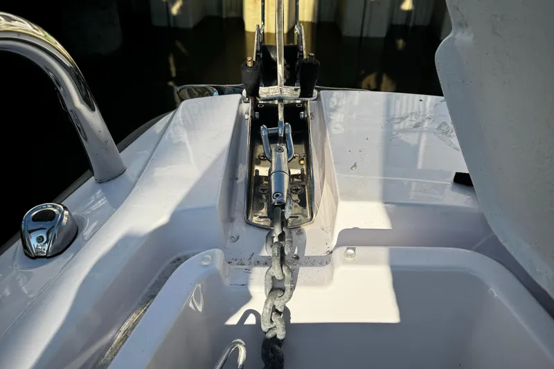 Lemaire Yacht Photos Pics Anchor chain mechanism on 2023 Axopar 28 CABIN boat.