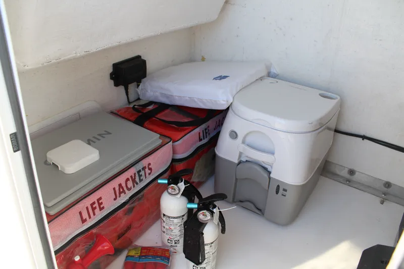  Yacht Photos Pics Interior of 2022 Twin Vee 280 gfx with safety equipment.