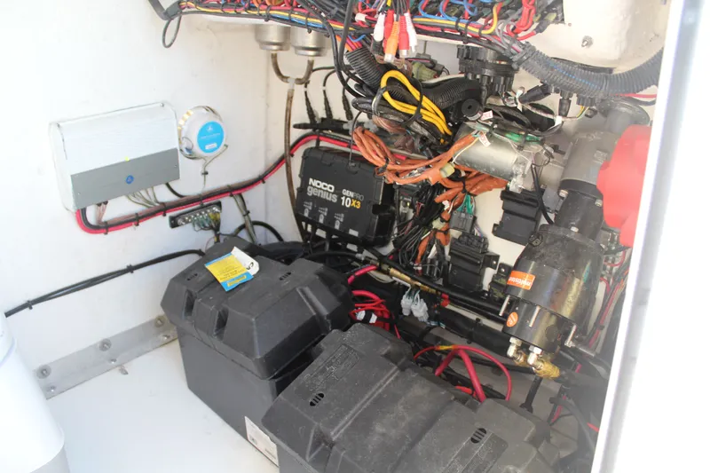  Yacht Photos Pics Electrical system of 2022 Twin Vee 280 GFX with wiring and components.