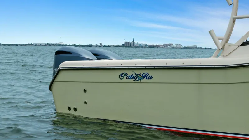 Patsy Ru Yacht Photos Pics 2016 Grady-White 285 Freedom boat on water with distant shoreline.