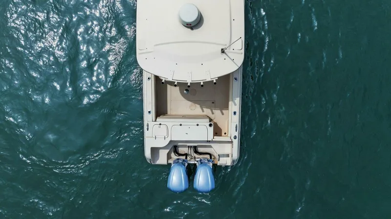 Patsy Ru Yacht Photos Pics Aerial view of 2016 Grady-White 285 Freedom boat on water.