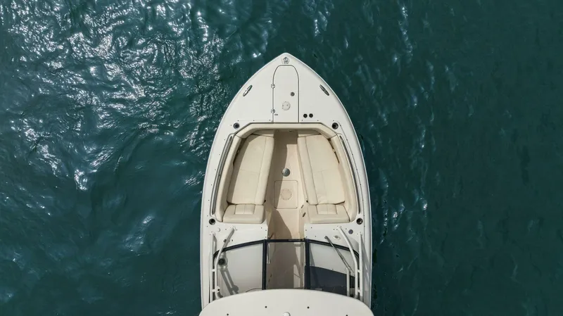 Patsy Ru Yacht Photos Pics Overhead view of 2016 Grady-White 285 Freedom boat on water.