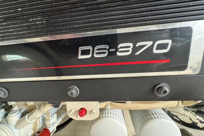 Mary Time Yacht Photos Pics Close-up of a D6-370 engine in a 2013 Back Cove 30 boat.