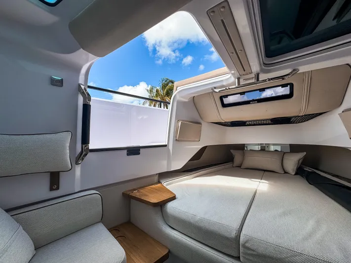  Yacht Photos Pics 2025 Axopar 37XC CROSS CABIN BRABUS interior with modern design and comfortable seating.