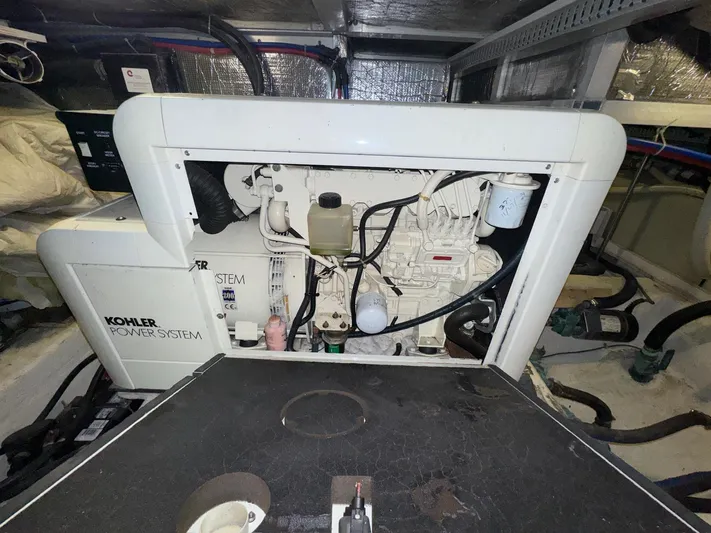  Yacht Photos Pics Engine room of 2000 Carver 506 Motor Yacht with Kohler power system.