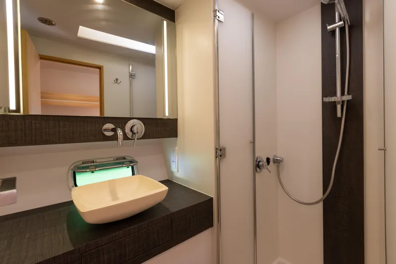 Pom III Yacht Photos Pics Outremer 5X crew bathroom