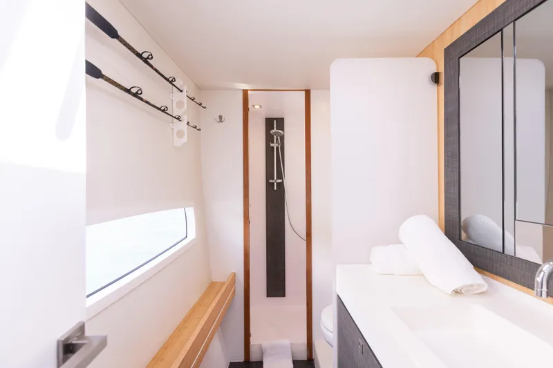 Pom III Yacht Photos Pics 2018 Outremer 5X owner bathrom and shower