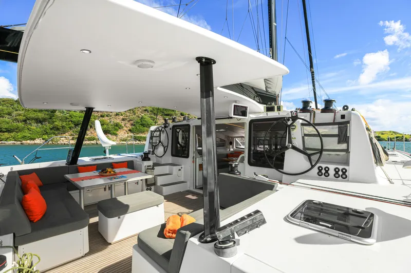 Pom III Yacht Photos Pics 2018 Outremer 5X cockpit and steering